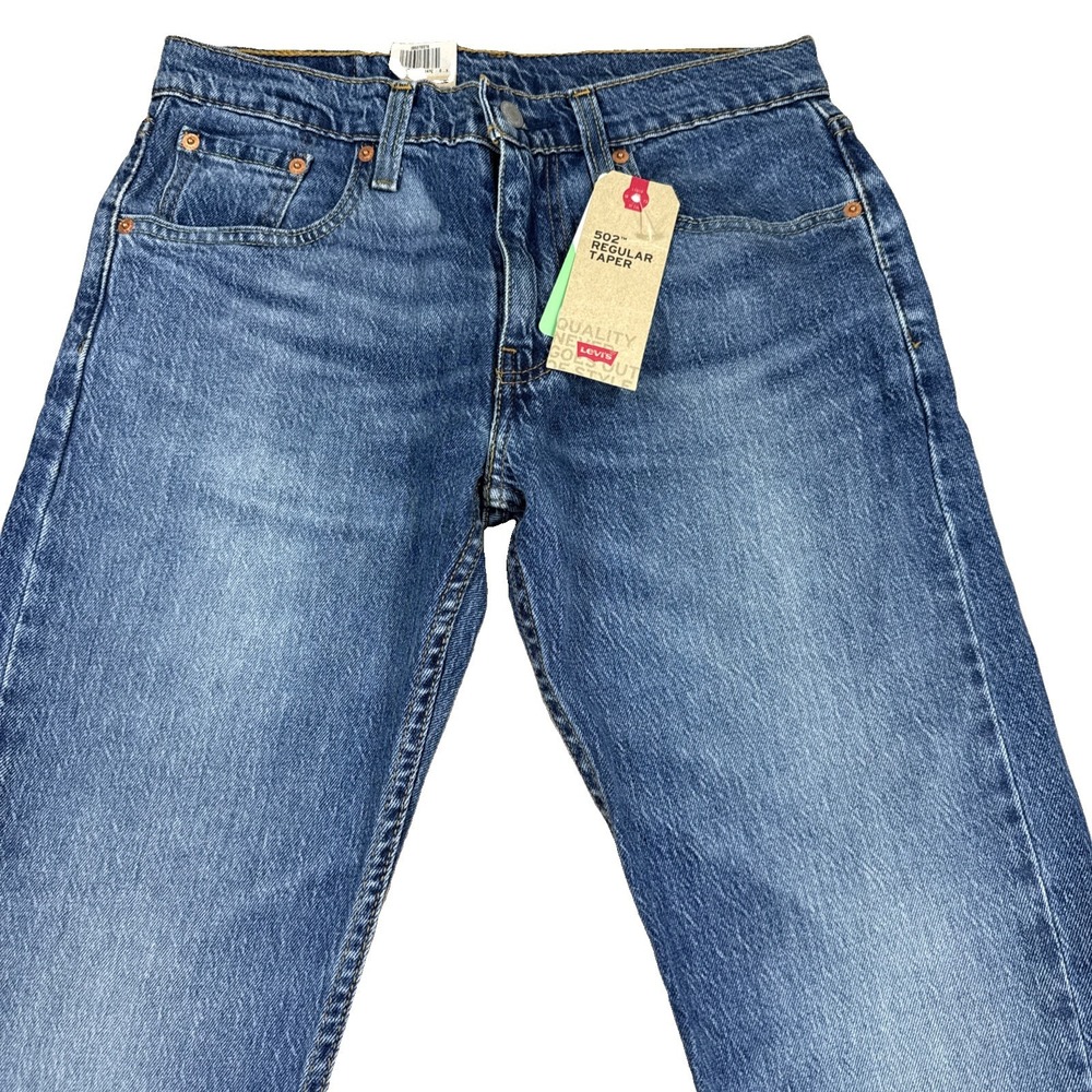Levi's 502 Taper Jeans Men's 30X30 (30x 28.5)  Tapered Fit Blue Stretch NWT - Picture 4 of 15
